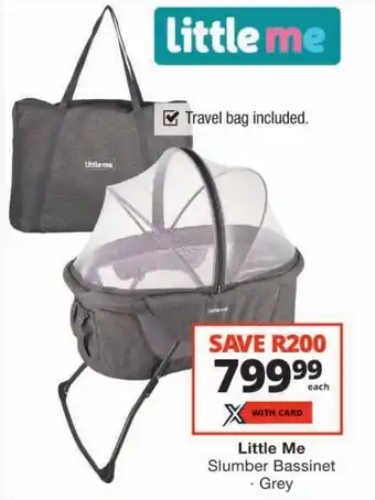 Checkers Little Me Slumber Bassinet Grey offer