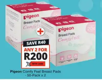 Checkers Pigeon Comfy Feel Breast Pads 50-Pack x 2 offer
