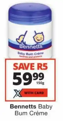 Checkers Bennetts Baby Bum Créme offer