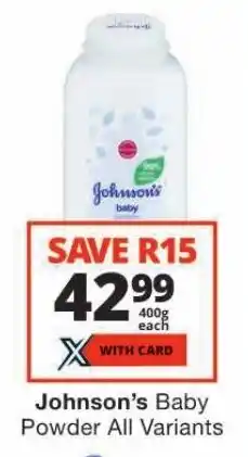Checkers Johnson's Baby Powder All Variants offer