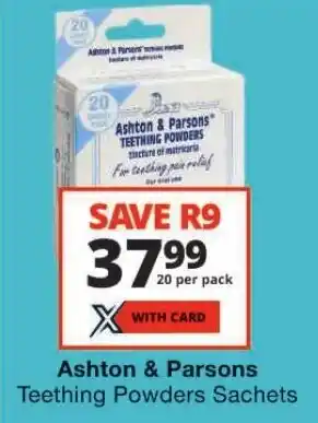 Checkers Ashton & Parsons Teething Powders Sachets offer