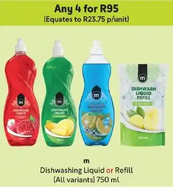 Makro m Dishwashing Liquid or Refill (All variants) 750 ml offer