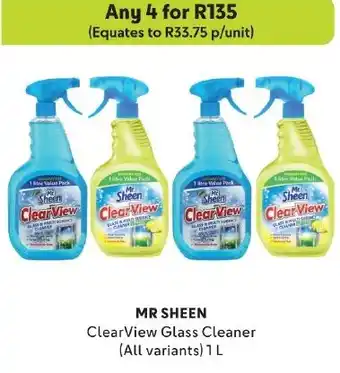 MR SHEEN ClearView Glass Cleaner (All variants) 1 L