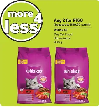 Makro WHISKAS Dry Cat Food (All variants) 900 g offer