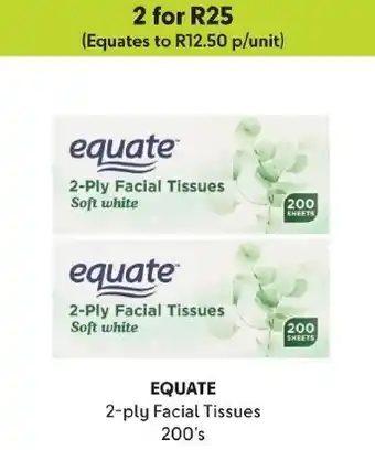 Makro EQUATE 2-ply Facial Tissues 200's offer