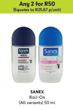 Makro Sanex Roll-on (All variants) 50ml offer