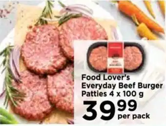 Food Lover's Market Food Lover's Everyday Beef Burger Patties 4 x 100g offer