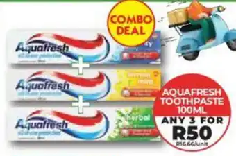1UP AQUAFRESH TOOTHPASTE 100ML offer