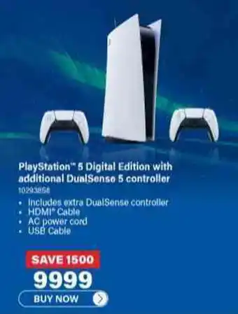 Incredible Connection PlayStation 5 Digital Edition with additional DualSense 5 controller offer