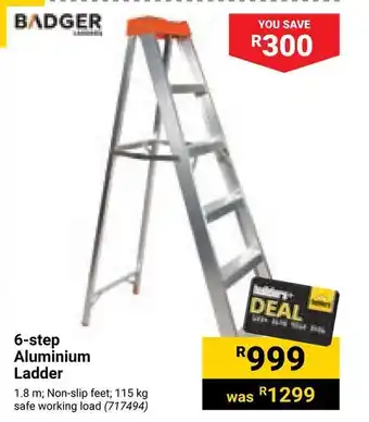 Builders Warehouse BADGER 6-step Aluminium Ladder offer