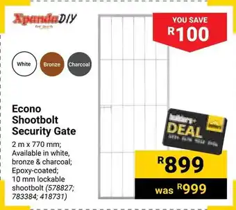 Builders Warehouse Econo Shootbolt Security Gate offer