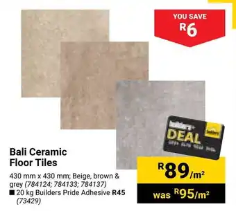 Builders Warehouse Bali Ceramic Floor Tiles offer