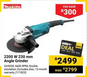 Builders Warehouse Makita 2200W 230mm Angle Grinder offer