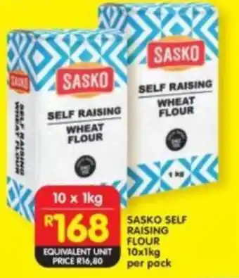 Shoprite SASKO SELF RAISING FLOUR 10x1kg per pack offer