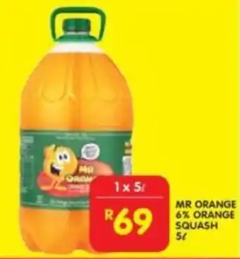 Shoprite MR ORANGE 6% ORANGE SQUASH 5L offer