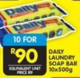 Shoprite DAILY LAUNDRY SOAP BAR 10x500g offer