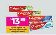 Game Colgate Original, Gel, Herbal Or Herbal White Toothpaste-100ml Each offer