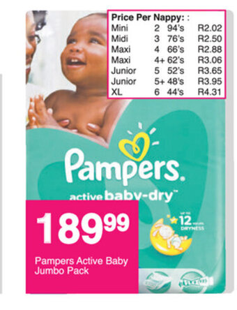 Save Pampers Active Baby Jumbo Pack offer