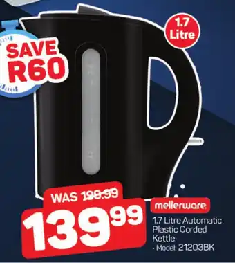 Pick n Pay 1.7 Litre Automatic Plastic Corded Kettle offer