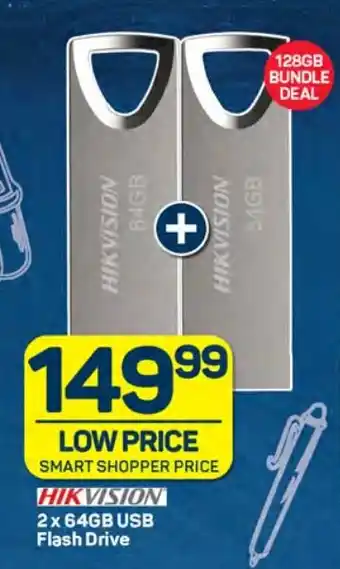 Pick n Pay Hypermarket HIKVISION 2x 64GB USB Flash Drive offer