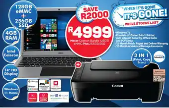 Pick n Pay Hypermarket Mecer Celeron Bundle 128GB eMMC Plus 256GB SSD offer