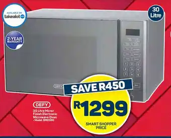 Pick n Pay Hypermarket DEFY 30 Litre Mirror Finish Electronic Microwave Oven offer