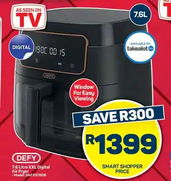 Pick n Pay Hypermarket DEFY 7.6 Litre XXL Digital Air Fryer offer