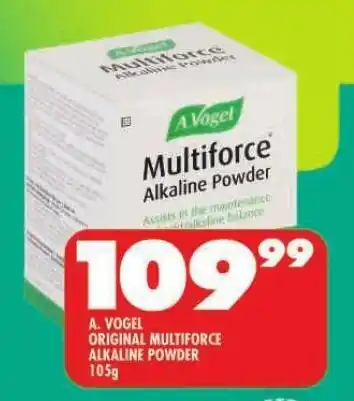 A. VOGEL ORIGINAL MULTIFORCE ALKALINE POWDER 105g offer at Shoprite