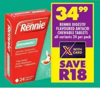 RENNIE DIGESTIF FLAVOURED ANTACID CHEWABLE TABLETS all variants 24 per pack