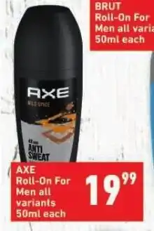 Shoprite AXE Roll-On For Men all variants 50ml each offer