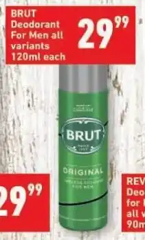 Shoprite BRUT Deodorant For Men all variants 120ml each offer