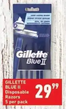 GILLETTE BLUE II Disposable Razors 5 per pack