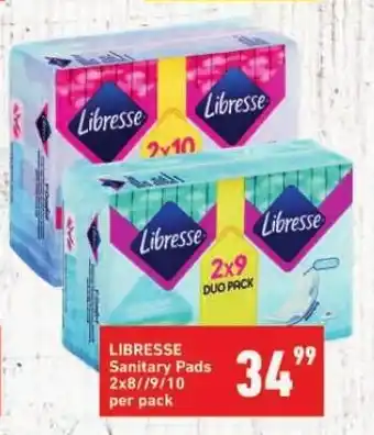 Shoprite LIBRESSE Sanitary Pads 2x8//9/10 per pack offer