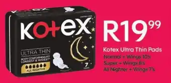 Shoprite Kotex Ultra Thin Pads offer