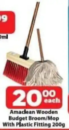 Check Save Amaclean Wooden Budget Broom/Mop With Plastic Fitting 200g offer