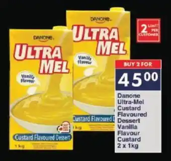 President Hyper Danone Ultra-Mel Custard Flavoured Dessert Vanilla Flavour Custard 2 x 1kg offer