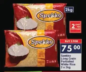 Spekko Long Grain Parboiled White Rice 2 x 2kg