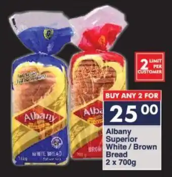 President Hyper Albany Superior White/Brown Bread 2x700g offer
