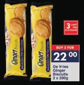 President Hyper De Vries Ginger Biscuits 2 x 200g offer