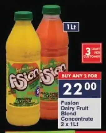 President Hyper Fusion Dairy Fruit Blend Concentrate 2 x 1Lt offer