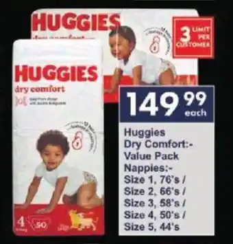 President Hyper Huggies Dry Comfort Value Pack Nappies offer