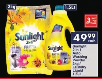 President Hyper Sunlight 2 in 1 Auto Washing Powder 2kg/ Laundry Liquid 1.5Lt offer