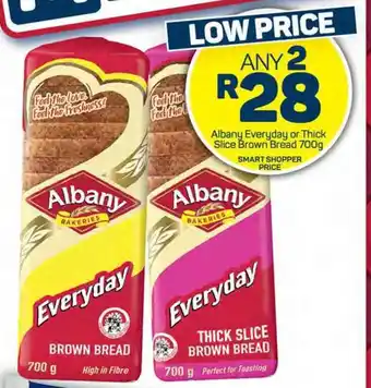 Pick n Pay Hypermarket Albany Everyday or Thick Slice Brown Bread 700g offer