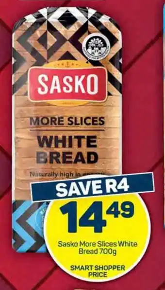 Pick n Pay Hypermarket Sasko More Slices White Bread 700g offer