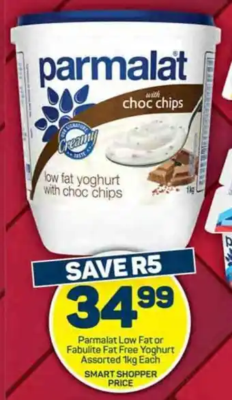 Pick n Pay Hypermarket Parmalat Low Fat or Fabulite Fat Free Yoghurt Assorted 1kg Each offer