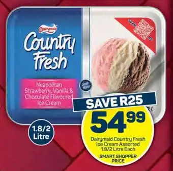 Pick n Pay Hypermarket Dairymaid Country Fresh Ice Cream Assorted 1.8/2 Litre Each offer