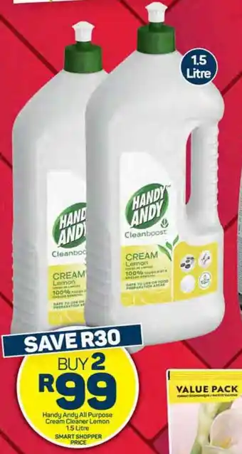 Pick n Pay Hypermarket Handy Andy All Purpose Cream Cleaner Lemon 1.5 Litre offer