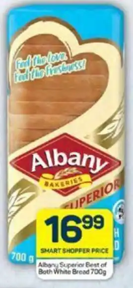 Pick n Pay Albany Superior Best of Both White Bread 700g offer
