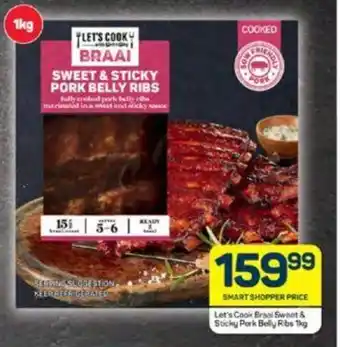 Pick n Pay SMART SHOPPER PRICE Let's Cook Braal Sweet & Sticky Pork Belly Ribs 1kg et's Cook Braal Sweet & Sticky Pork Belly Ribs 1kg offer