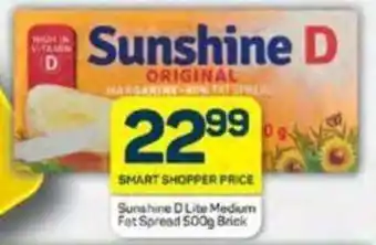 Pick n Pay Sunshine D Lite Medium Fat Spread 500g Brick offer